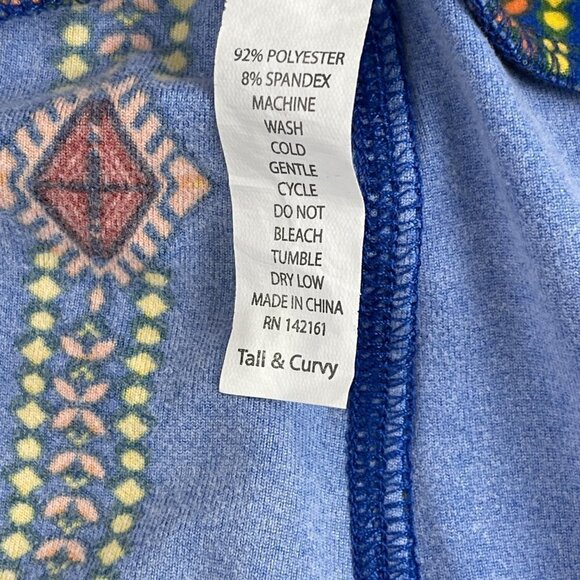 Lularoe Leggings Womens Tall & Curvey Blue Striped Pattern - Picture 2 of 11